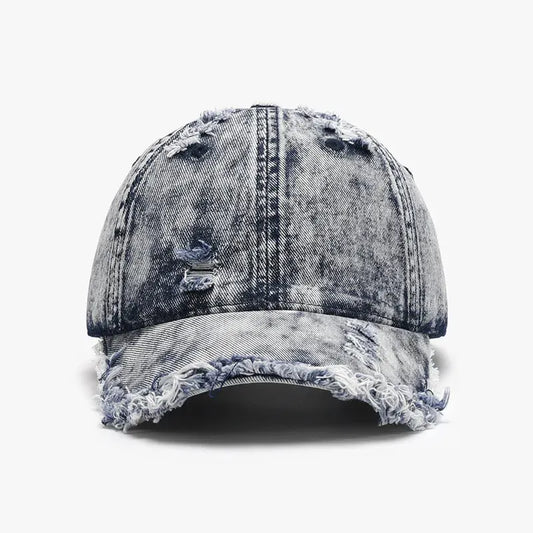 Distressed Cotton Adjustable Baseball Cap by Partner Label