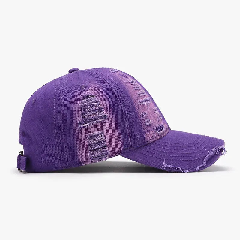 Distressed Adjustable Cotton Baseball Cap by Partner Label