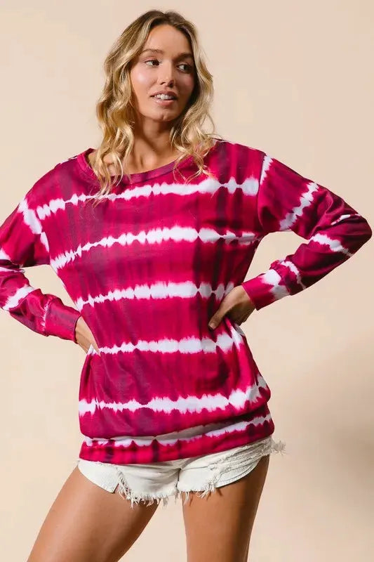 BiBi Tie Dye Print Terry Sweatshirt by BiBi