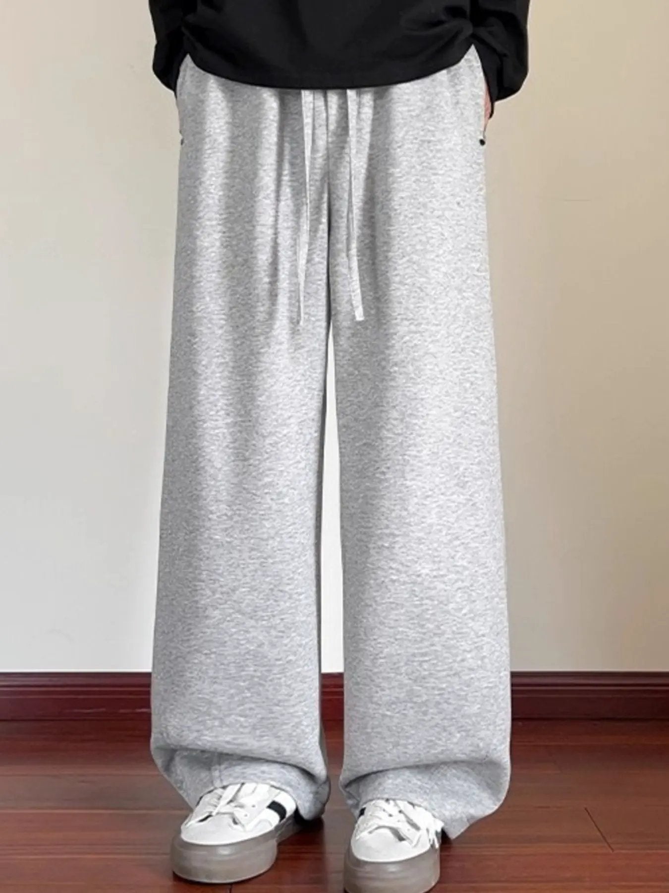 Men's Plus Size Drawstring Wide Leg Pants by Partner Label