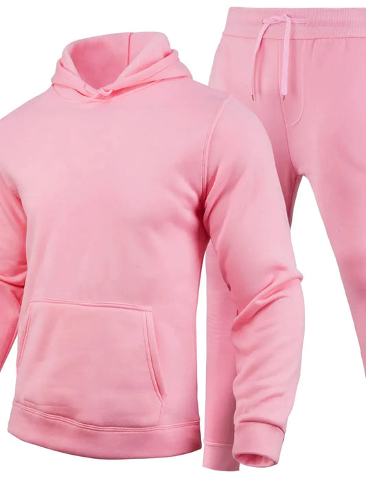 Men's Full Size Long Sleeve Hoodie and Pants Set Plus Size by Trendsi
