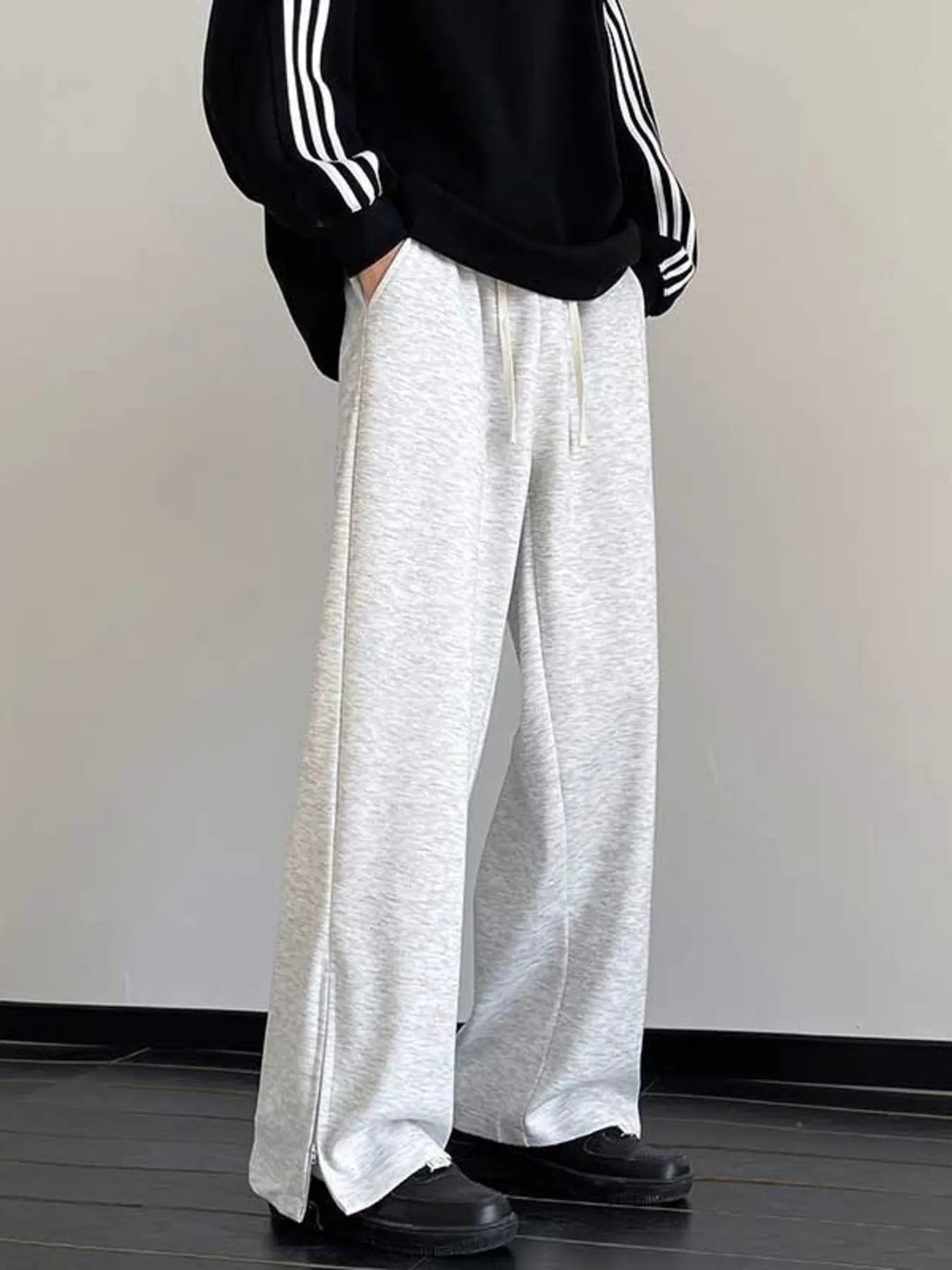 Men's Plus Size Drawstring Wide Leg Pants by Partner Label