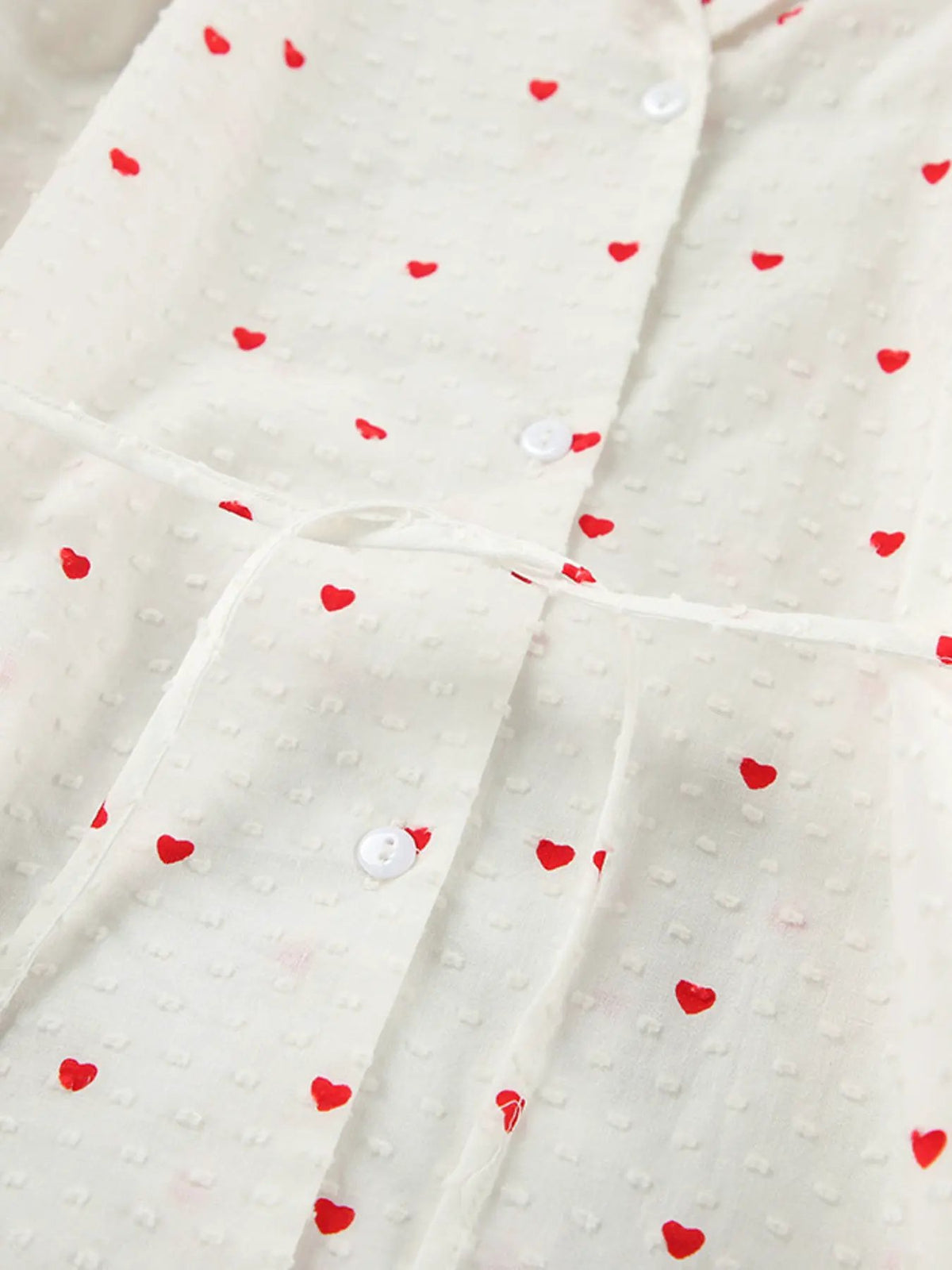 Heart Print Long Sleeve and Pants Lounge Set by Partner Label