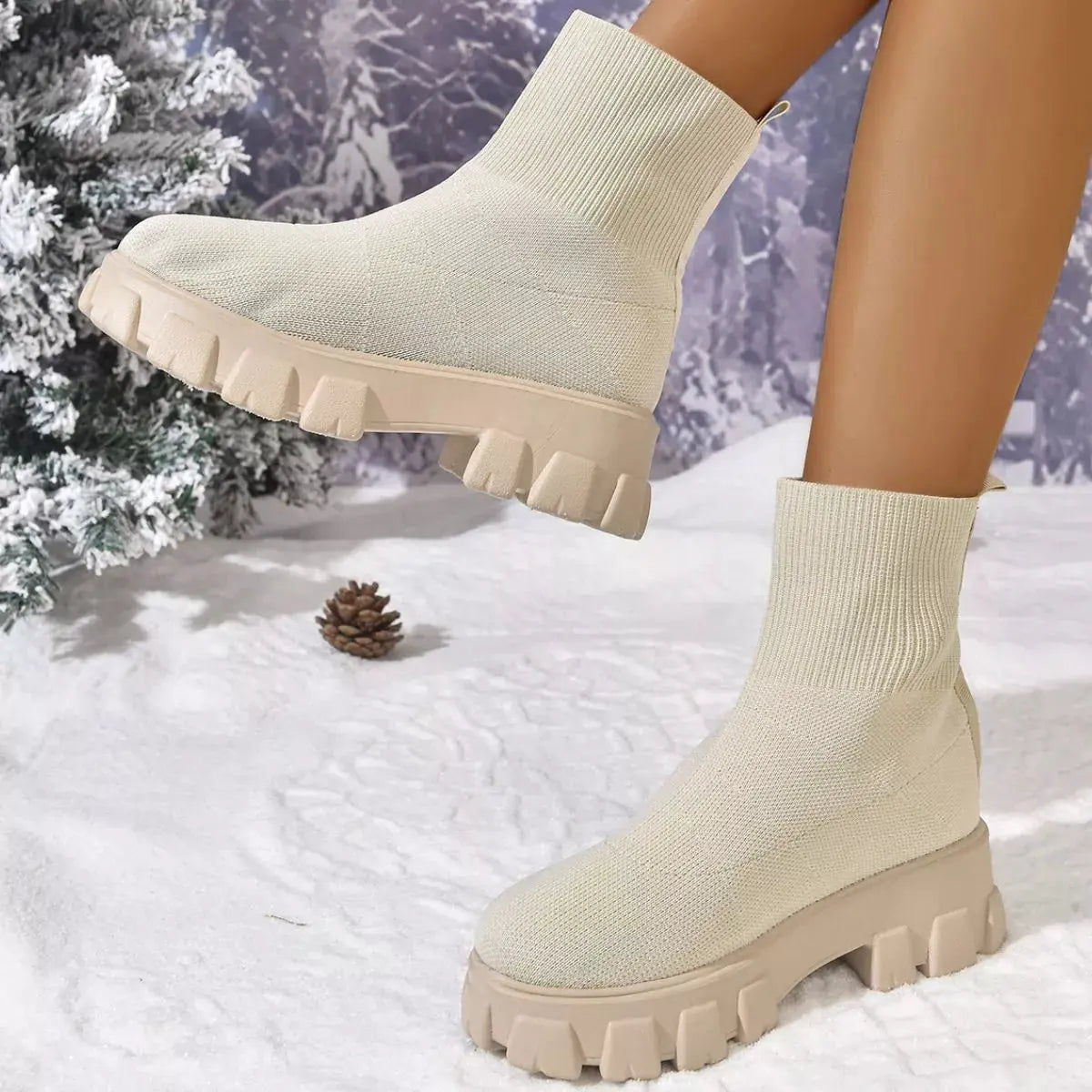 Round Toe Block Heels Boots by Partner Label