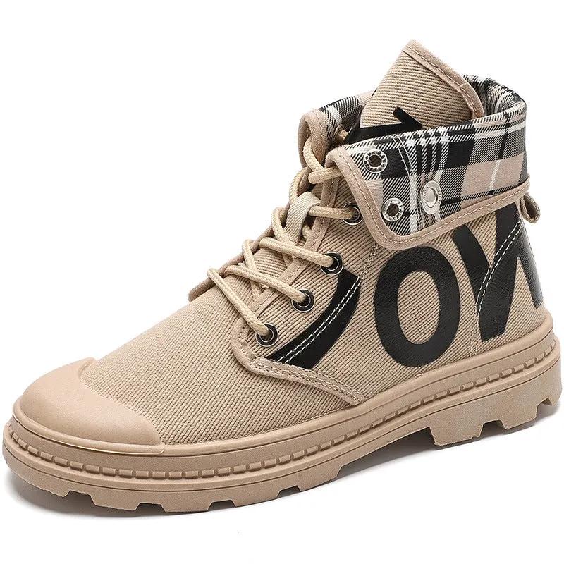 New All-match High-top Girls Canvas Short Boots Women's Shoes by Maiden-Art