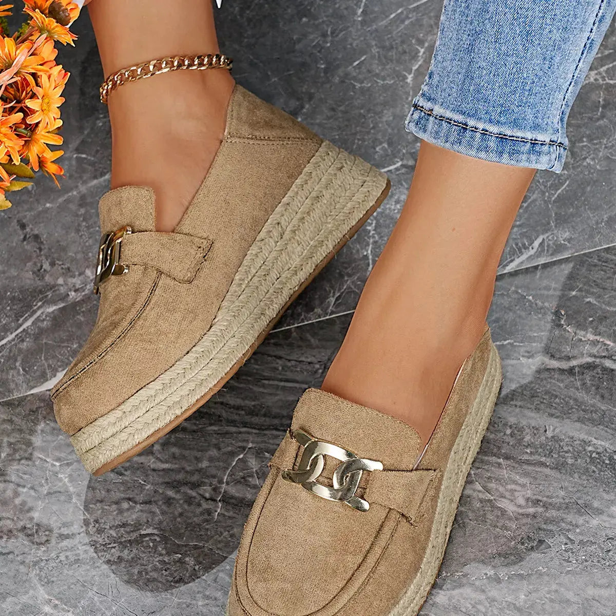 Round Toe Platform Slip-Ons by Partner Label