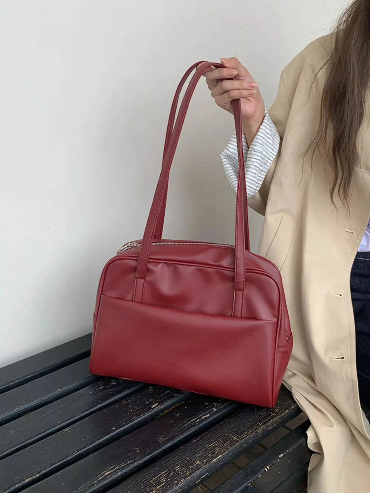 Classic Style Faux Leather Tote Bag by Partner Label