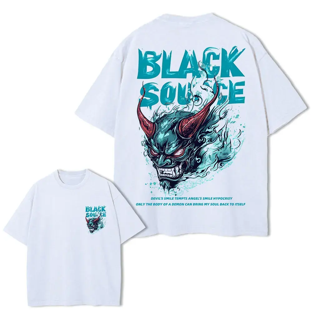 Devil Graphic Oversized T-Shirt Cotton Harajuku Gothic Streetwear by Vimost Shop