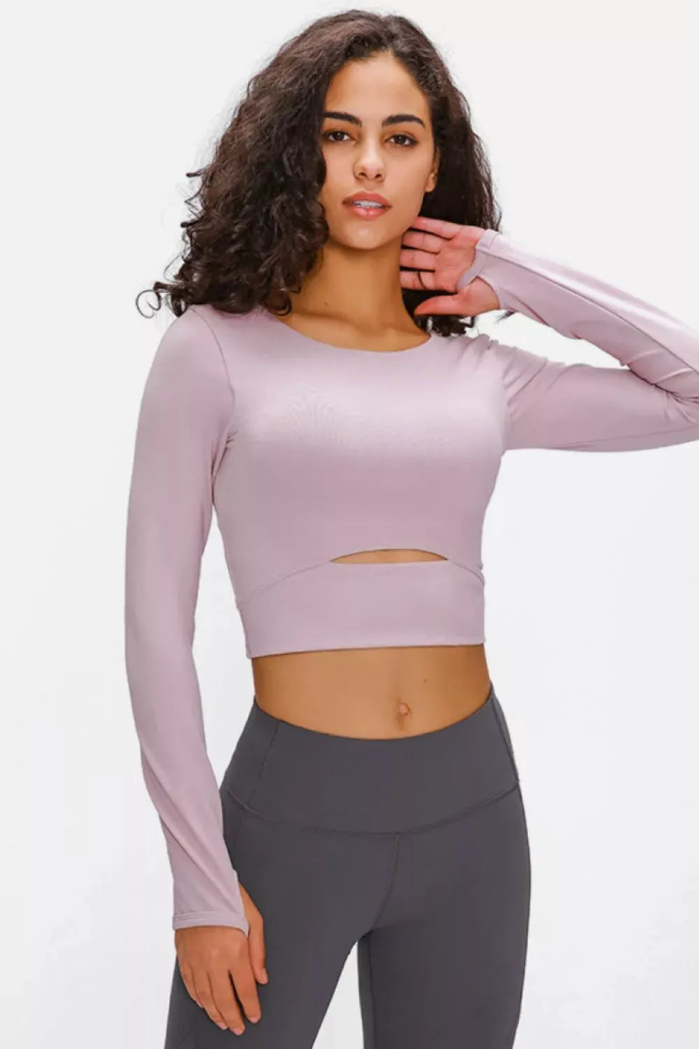 Millennia Long Sleeve Cropped Top With Sports Strap by Millennia
