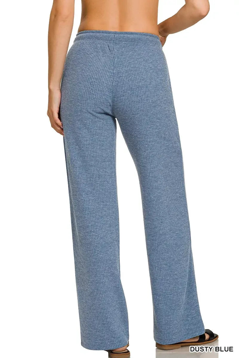 Zenana Ribbed Drawstring Lounge Pants by Zenana