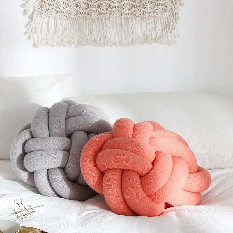 Sofa Pillow Office Nap Craft Pillow Knot Throw Pillow by Maiden-Art