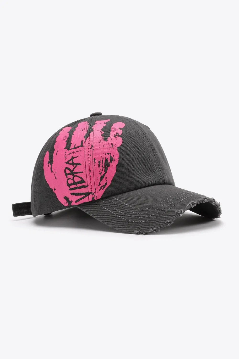 VIBRA Graphic Distressed Adjustable Baseball Cap by Partner Label