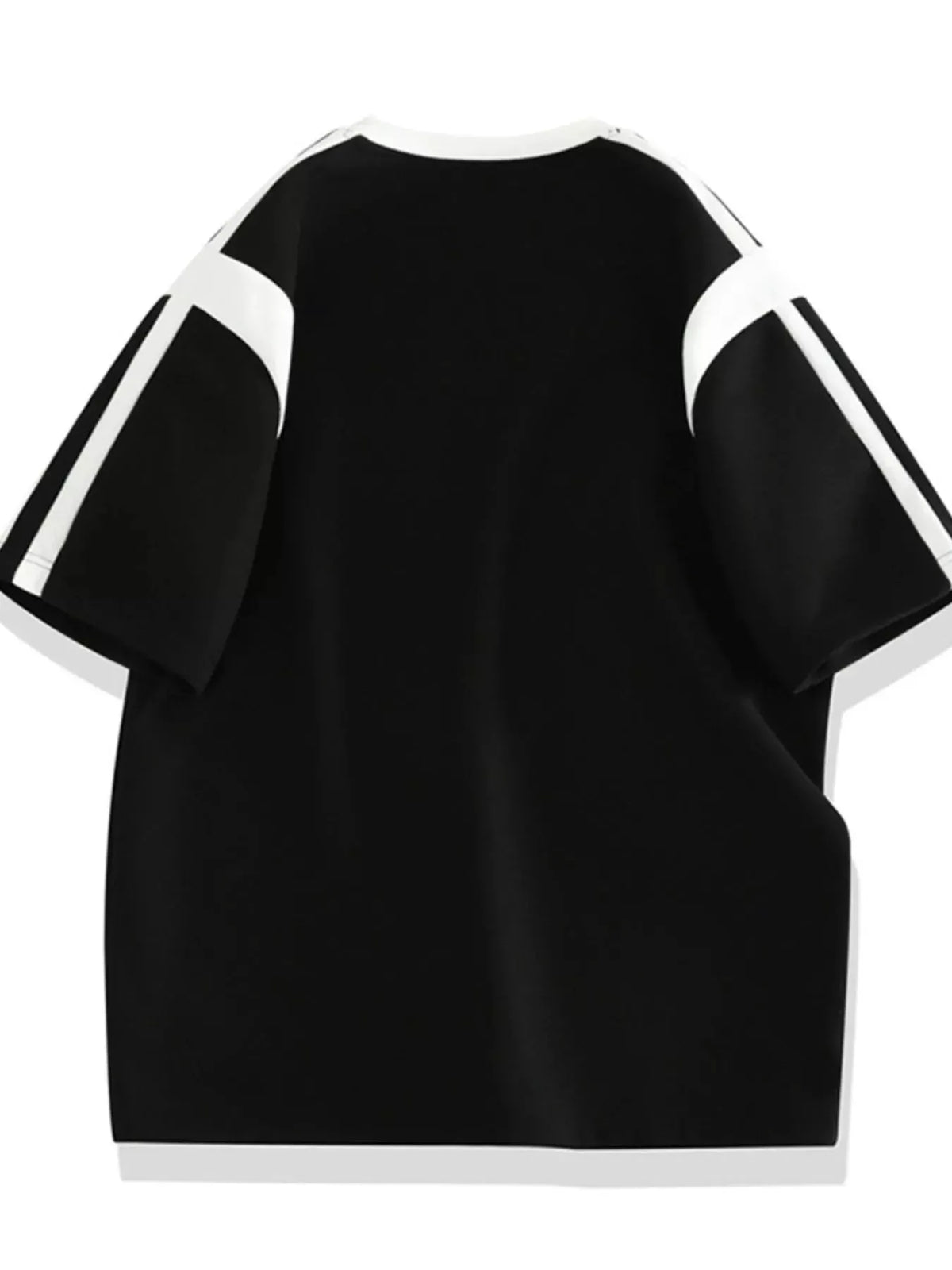 Men's Plus Size Contrast Round Neck Top and Shorts Set by Trendsi