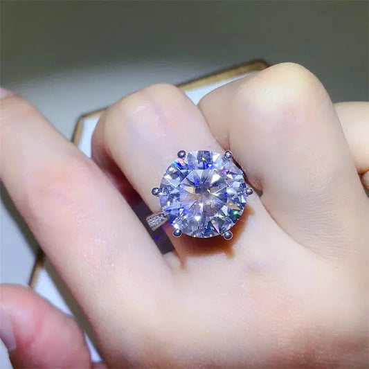 10 Carat Moissanite 925 Sterling Silver Ring by Partner Label