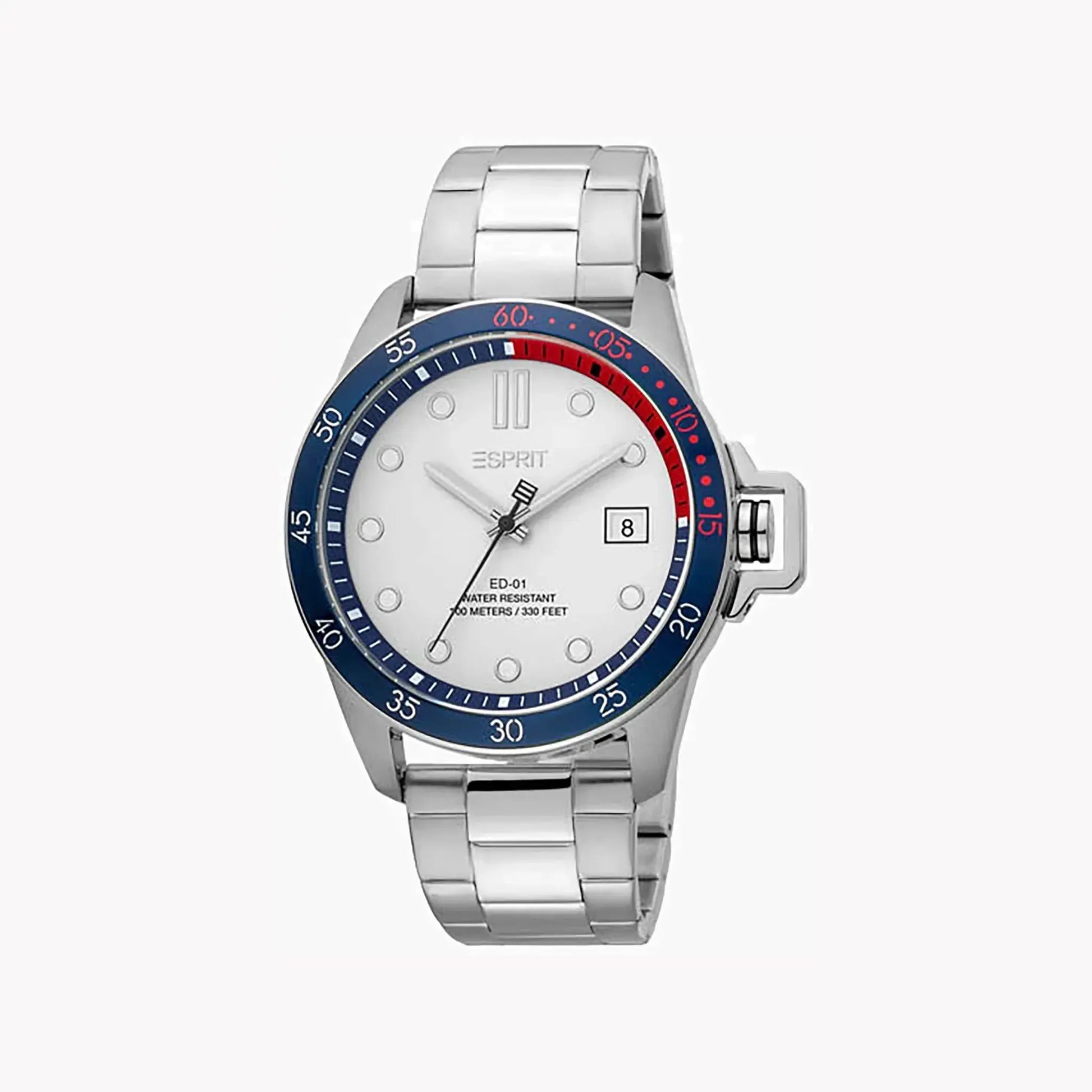 Esprit Men's Silver Stainless Steel Watch, Silver Dial | Es1g051m0055 by ESPRIT
