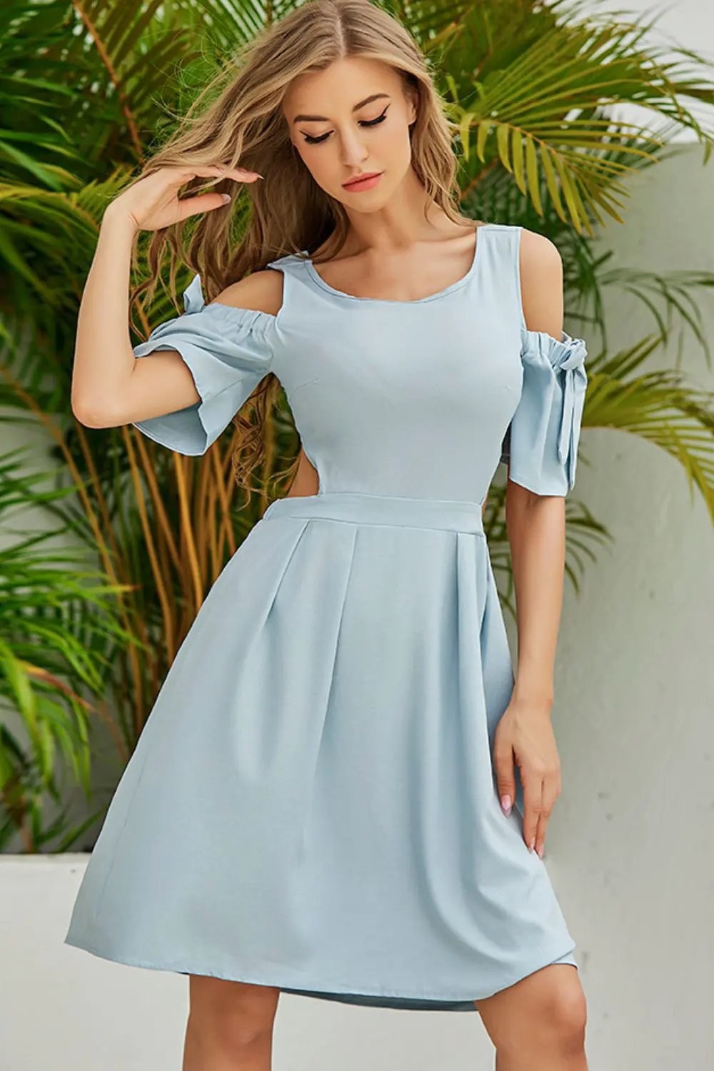 Cutout Tied Cold-Shoulder Dress by Partner Label