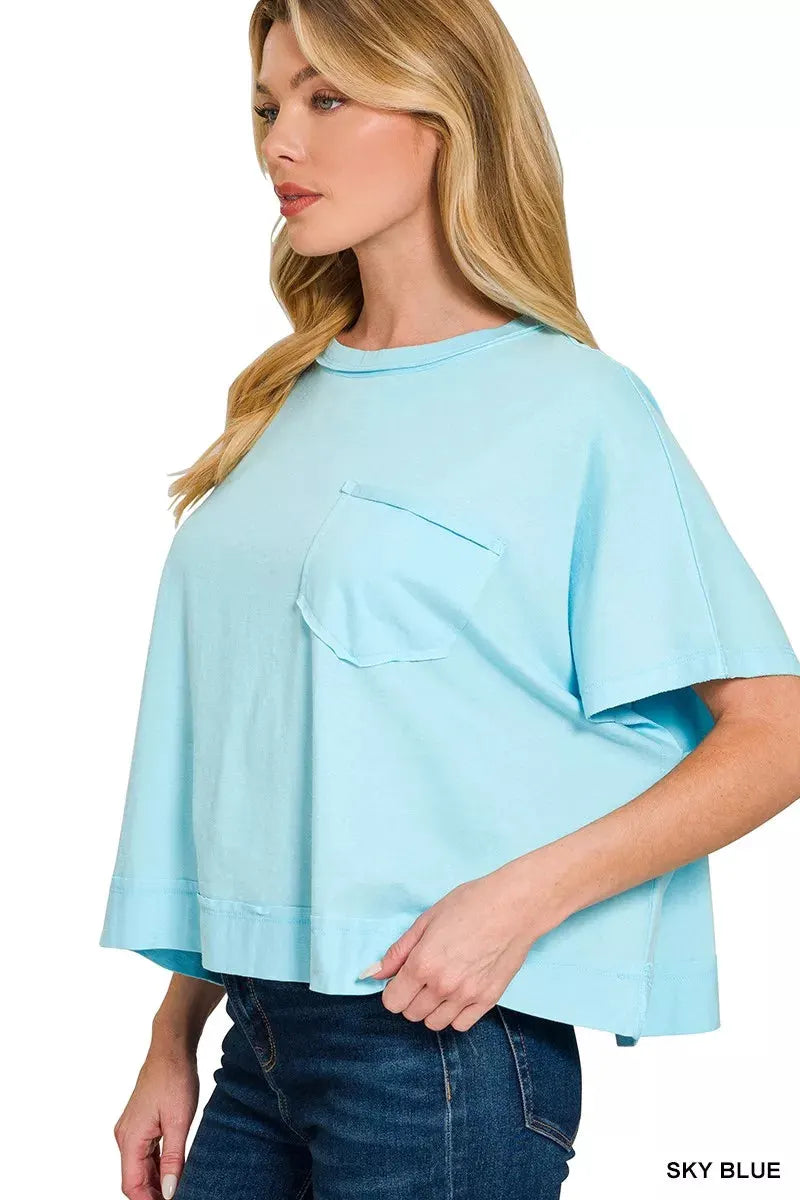 Zenana Exposed Seam Boxy Top by Zenana