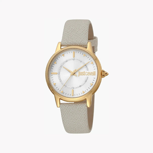 Just Cavalli Women's Gray Leather Watch, Silver Dial | Jc1l149l0025 by JUST CAVALLI