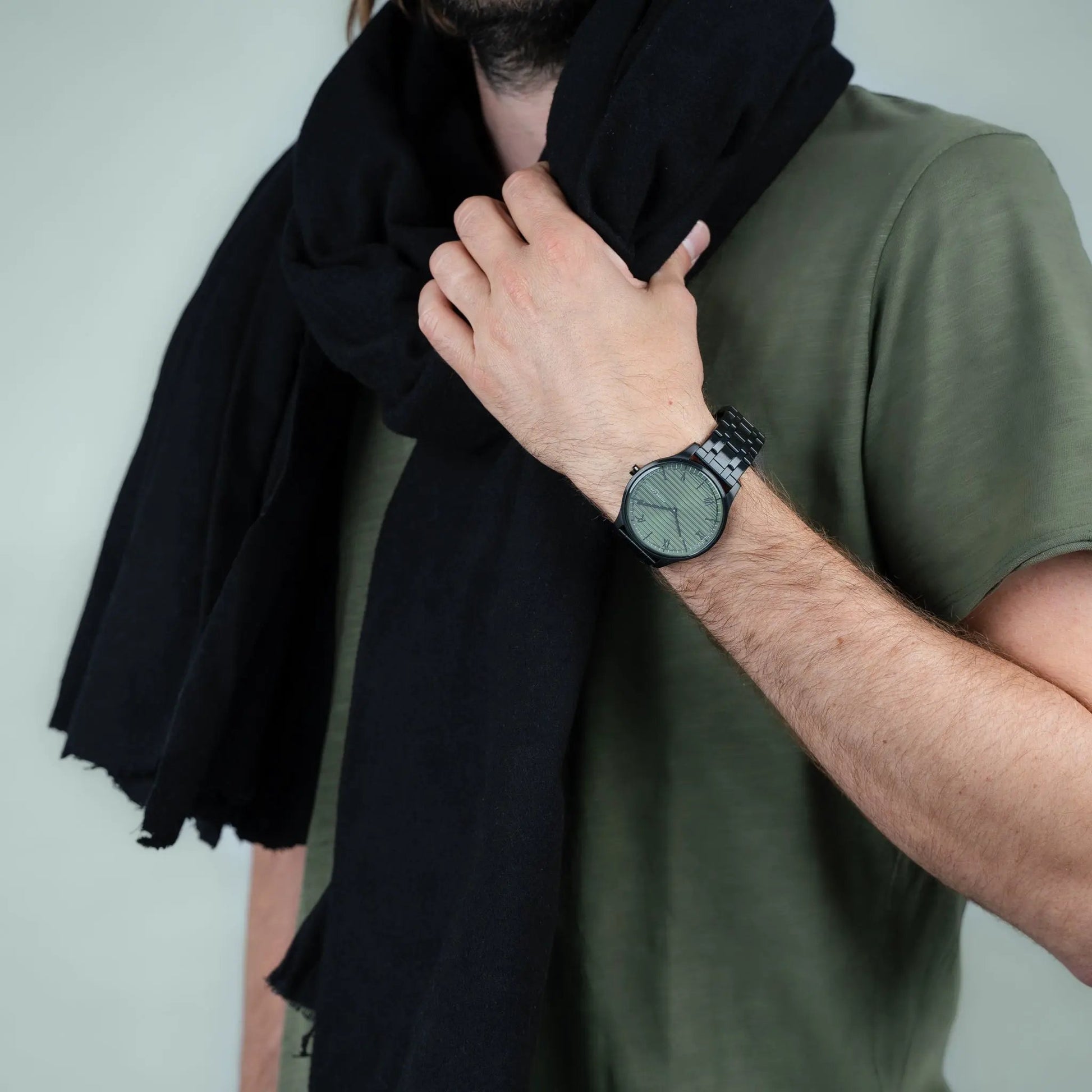 Pierre Cardin Men's Black Metal Watch, Green Dial | Cba.4022 by PIERRE CARDIN