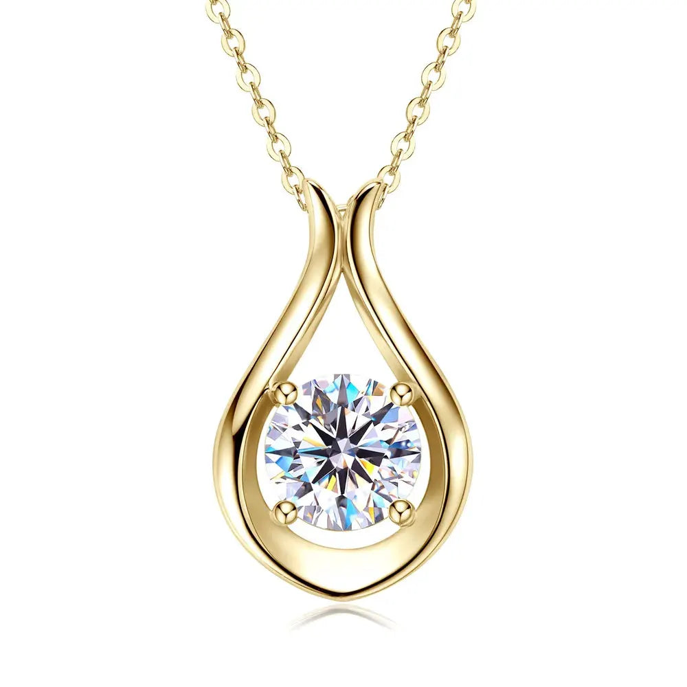 2 Carat Moissanite 925 Sterling Silver Pendant Necklace by Partnel Label