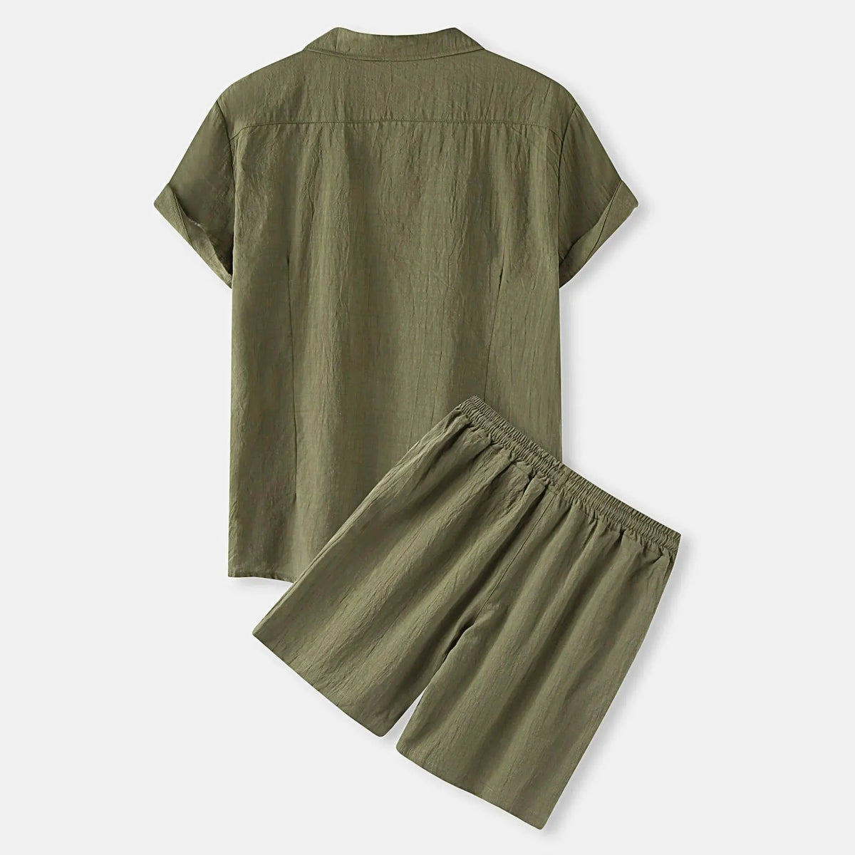 Men's Button Up Shirt and Shorts Set by Trendsi