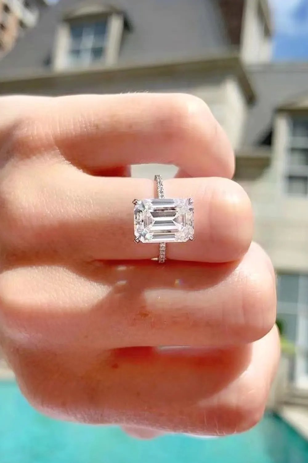 5 Carat Moissanite Side Stone Ring by Partner Label