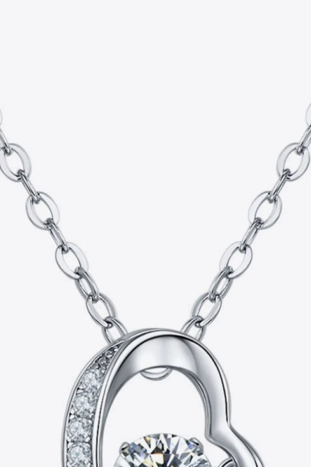925 Sterling Silver Moissanite Pendant Necklace by Partner Labels