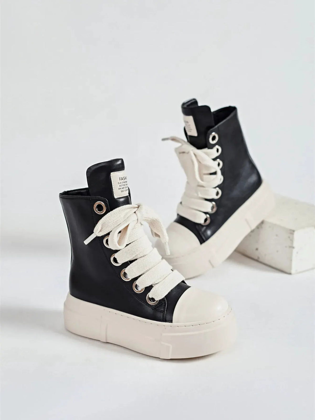 Platform Lace Up Contrast Sneakers by Partner Label