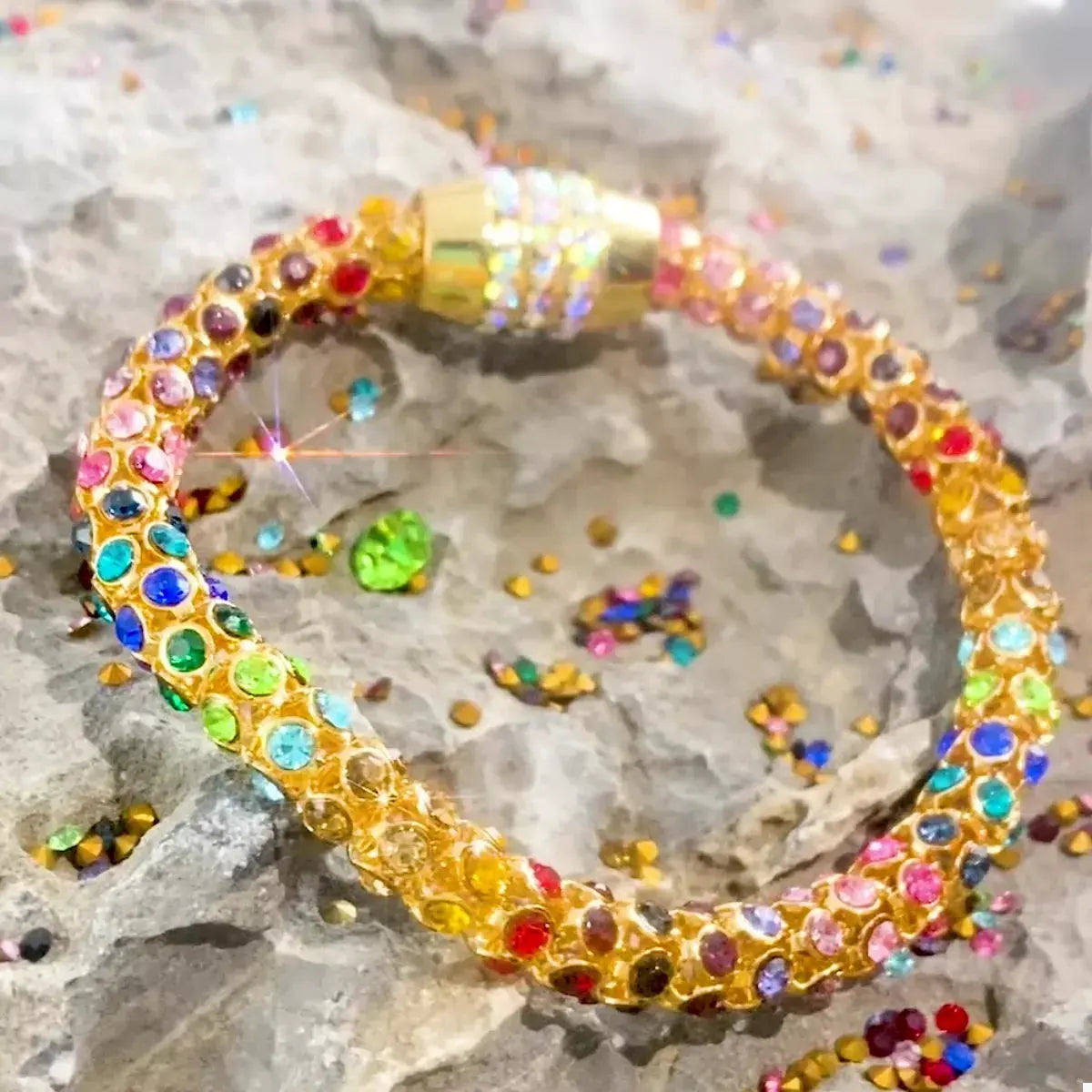 Multi-Colored Crystal Bracelet by Partner Label