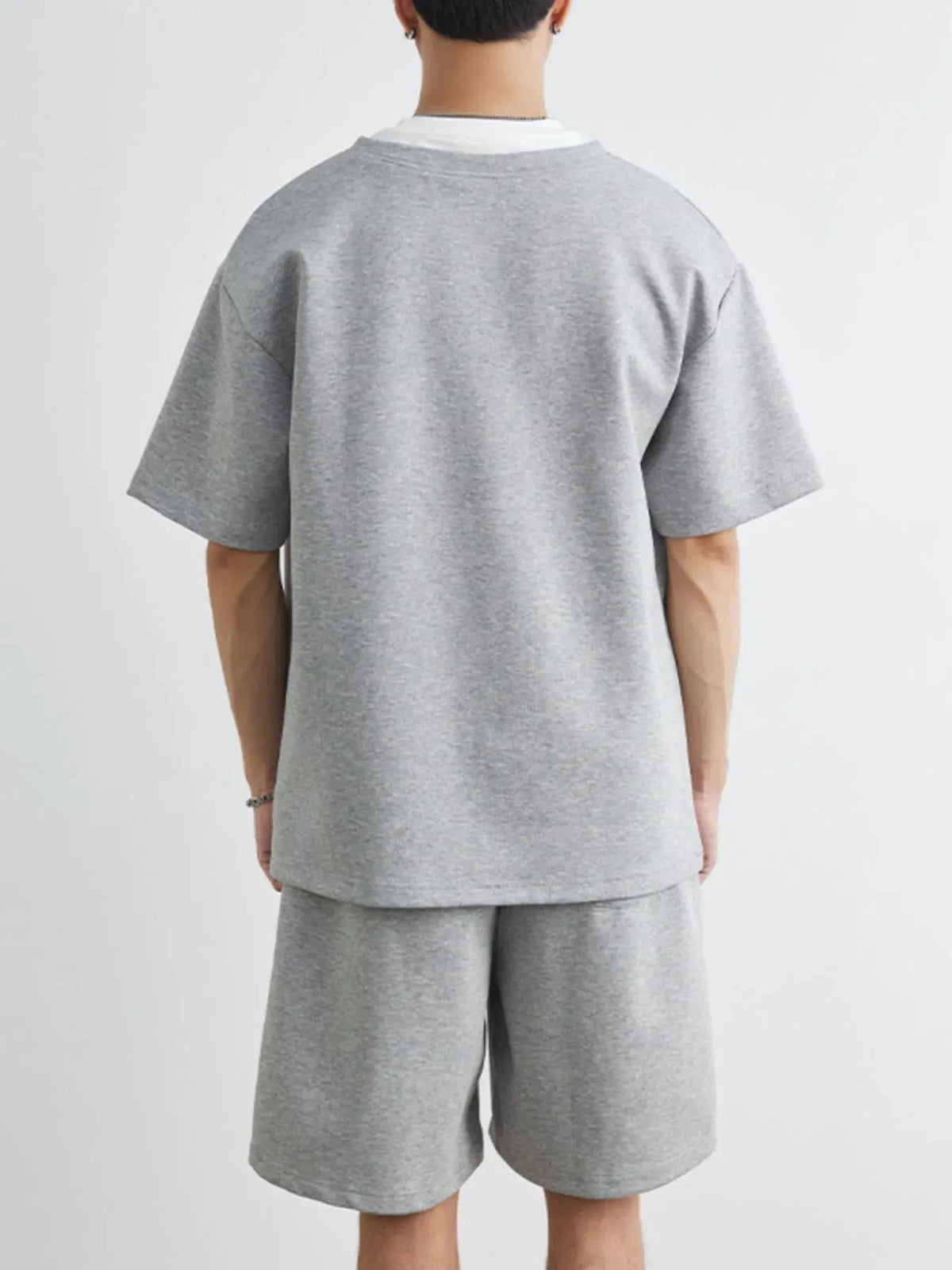 Men's Plus Size Half Sleeve Top and Shorts Set by Partner Label