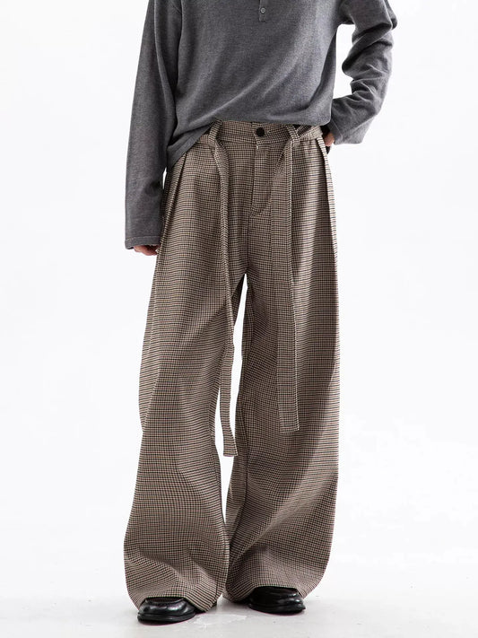 Men's Plaid Wide Leg Pants by Partner Label