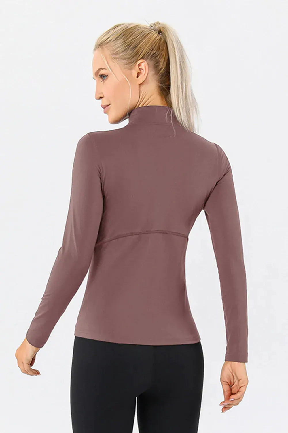 Mock Neck Quarter Zip Active T-Shirt by Partner Label
