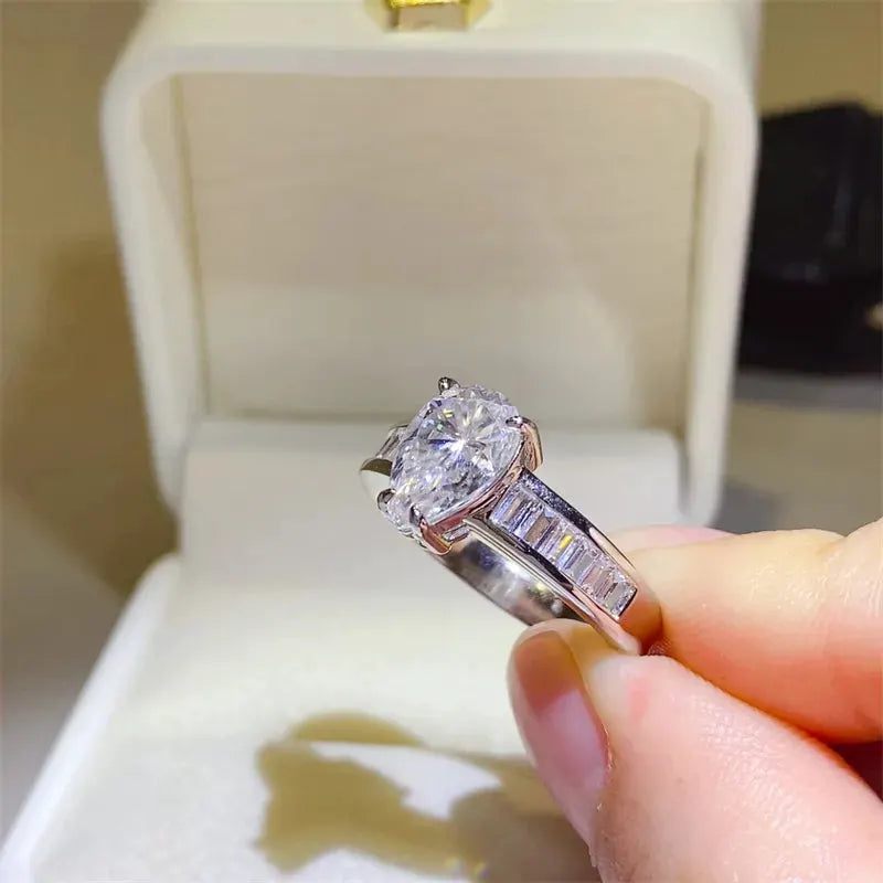 3 Carat Moissanite 925 Sterling Silver Ring by Partner Label
