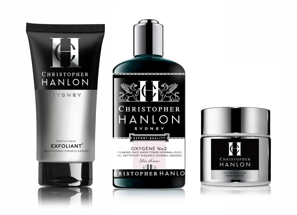 3-Step SKINCARE SYSTEM | MEN | Normal + Norm - Oily by CHRISTOPHER HANLON®