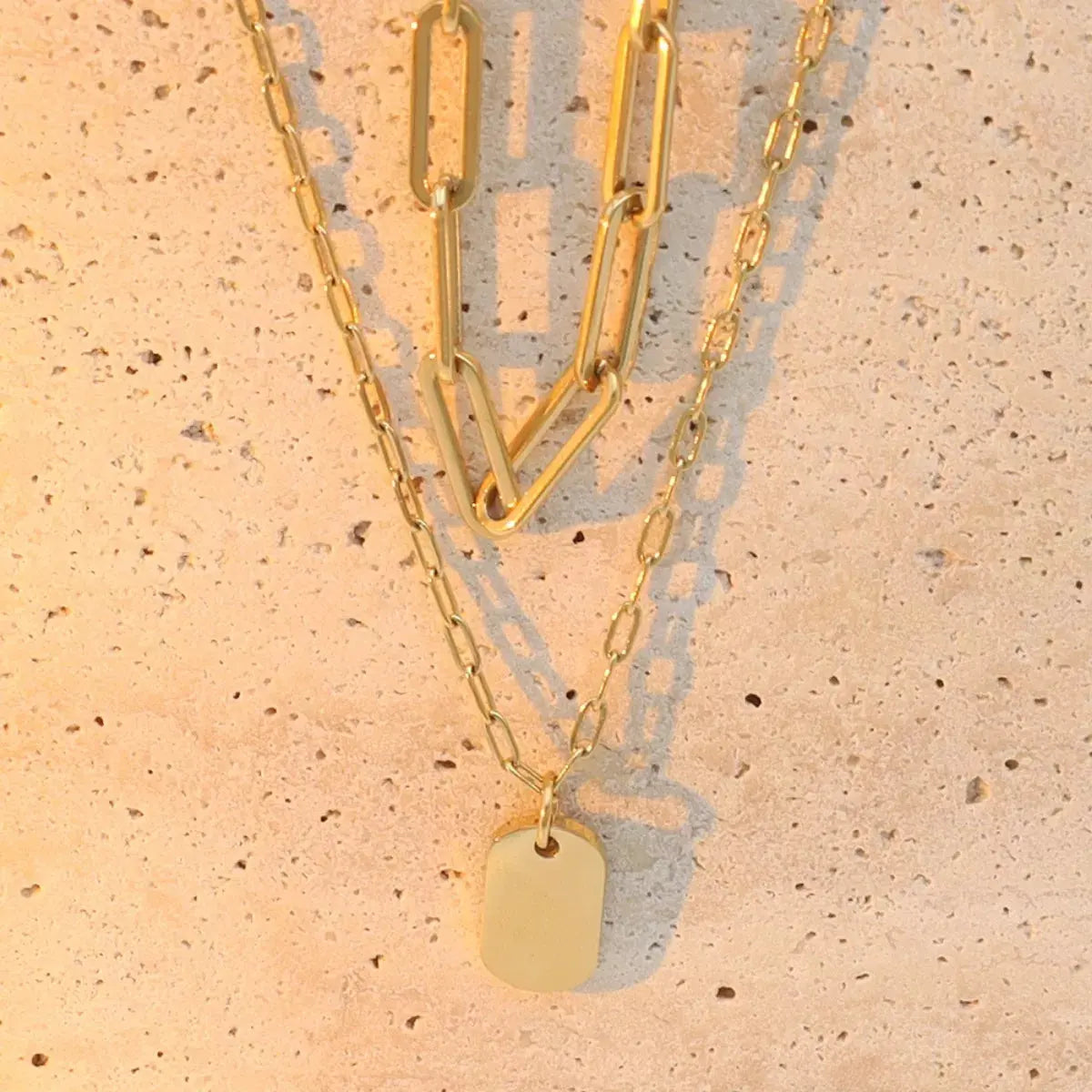 18K Gold-Plated Double Layered Necklace by Partner Labels