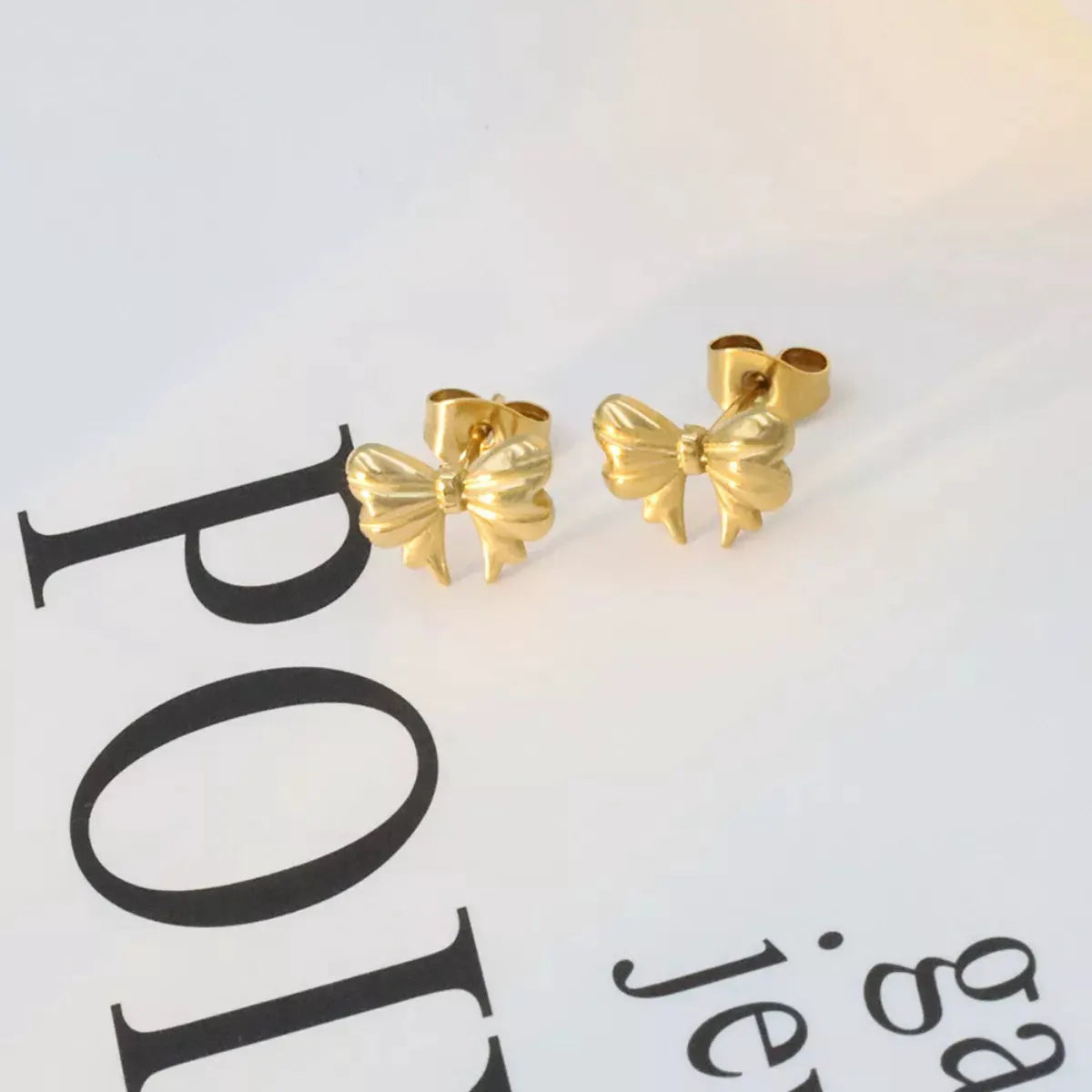 18K Gold-Plated Bow Earrings by Partner Label