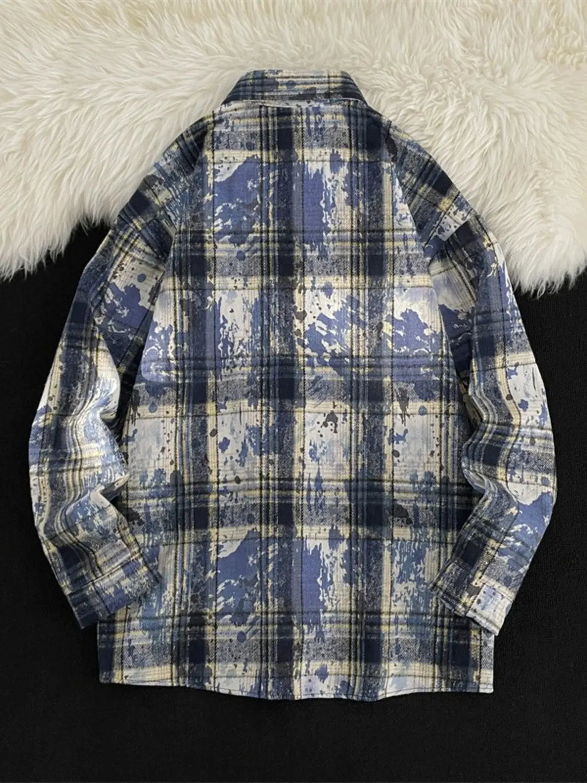 Men's Plus Size Plaid Button Up Casual Shacket by Trendsi