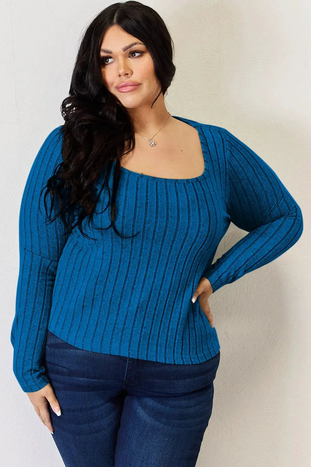 Basic Bae Full Size Ribbed Long Sleeve T‑Shirt | Partner Labels Selection by Partner Label