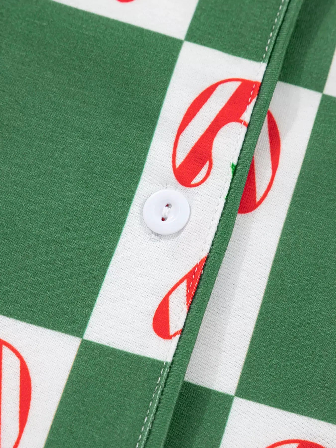 Candy Cane Checkered Pattern 2pcs Pajama Set by Partner Label