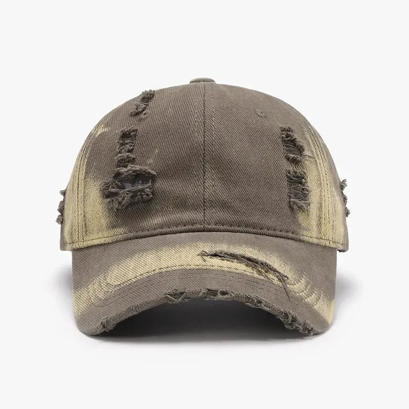 Distressed Adjustable Cotton Baseball Cap by Partner Label