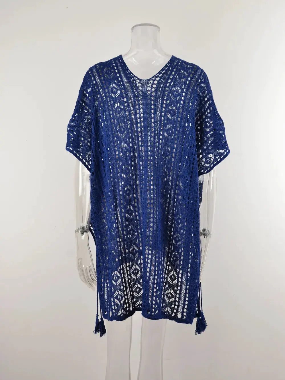 Angel Wings Cutout V-Neck Cover-Up with Tassel by Partner Labels