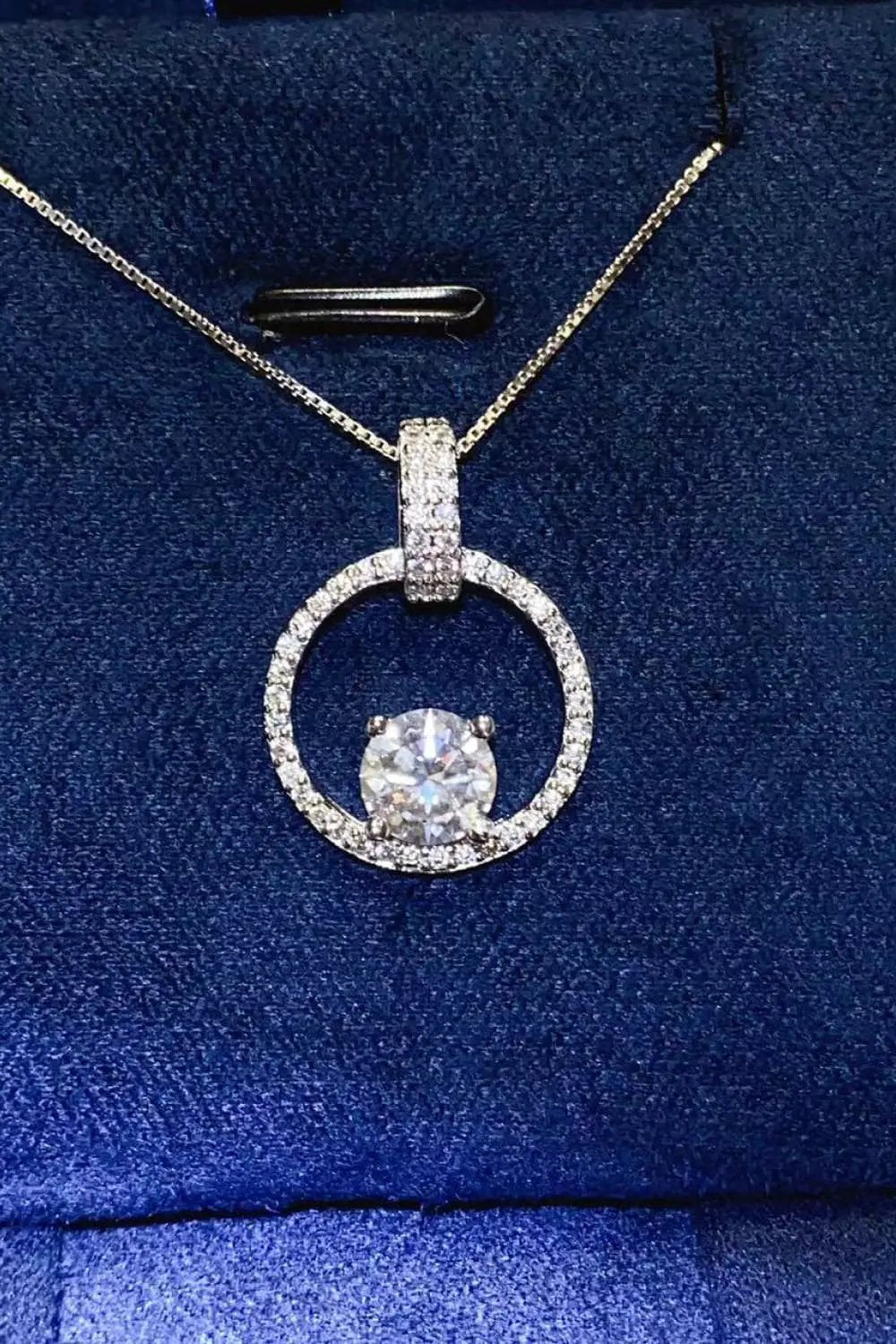1 Carat Moissanite 925 Sterling Silver Necklace by Partner Label
