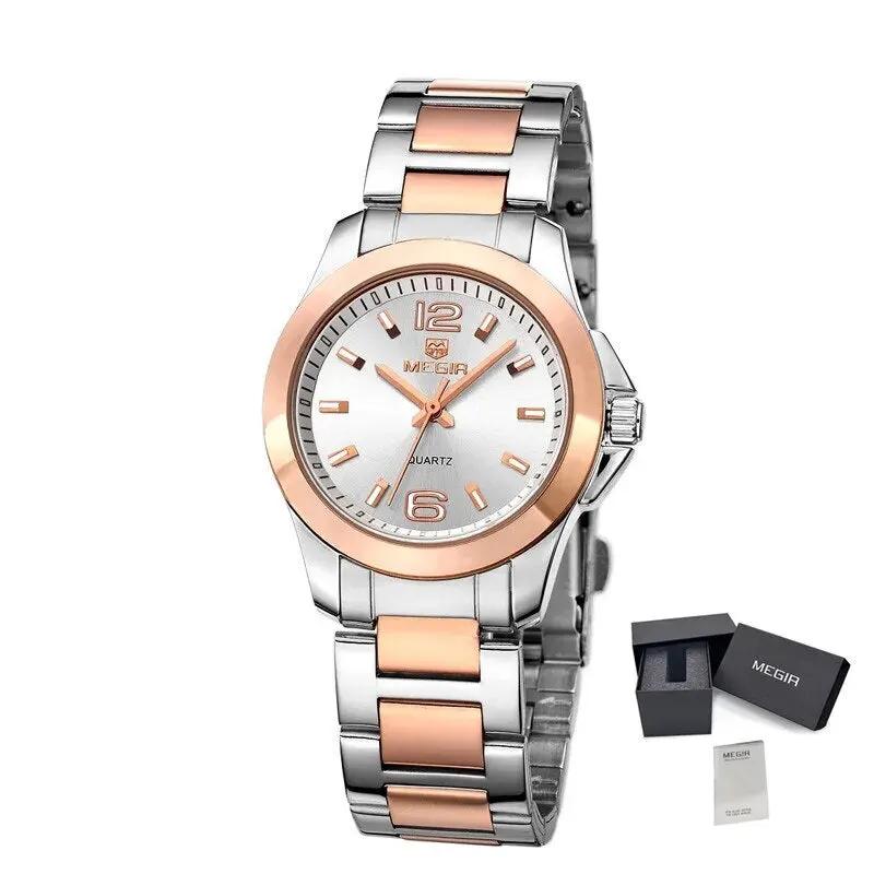 MEGIR Luxury Women Bracelet Watches Top Brand Fashion Ladies Quartz Watch Waterproof Elegant Female Wristwatch Dress Clock 5006L by MEGIR WATCH GROUP