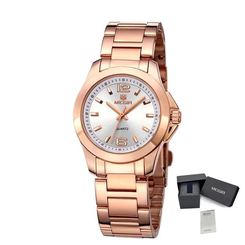 MEGIR Luxury Women Bracelet Watches Top Brand Fashion Ladies Quartz Watch Waterproof Elegant Female Wristwatch Dress Clock 5006L by MEGIR WATCH GROUP