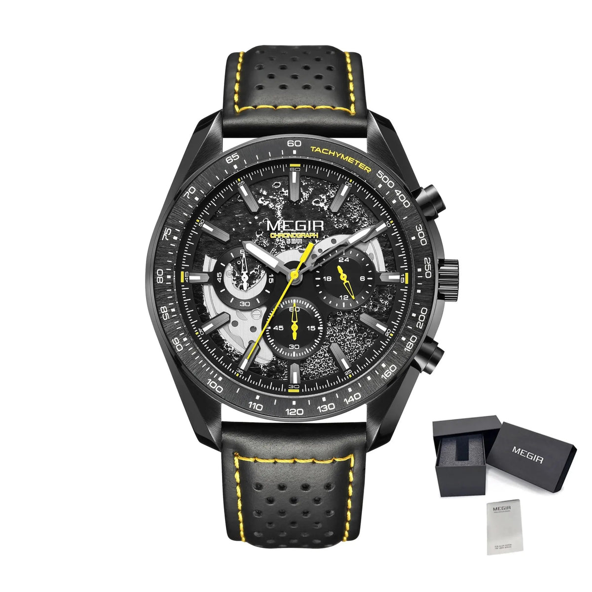 MEGIR Luxury Men's Business Casual Watches Leather Waterproof Quartz Chronograph Male Clock Wristwatch Relogio Masculino 8408 by MEGIR WATCH GROUP
