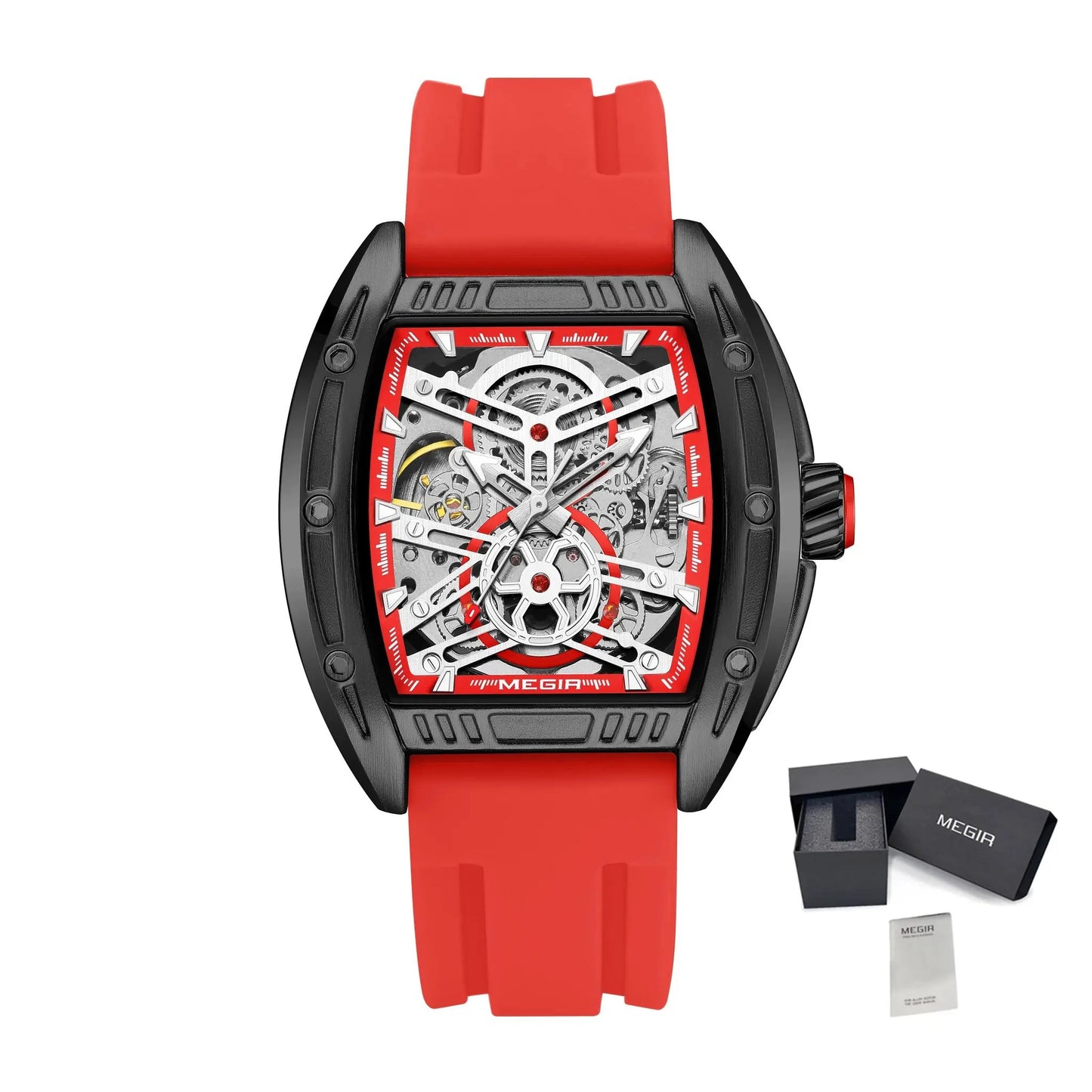 MEGIR Original Luxury Sport Watch for Men Silicone Band Automatic Mechanical Movement WristWatches Luminous Clock Reloj Hombre 8601 by MEGIR WATCH GROUP