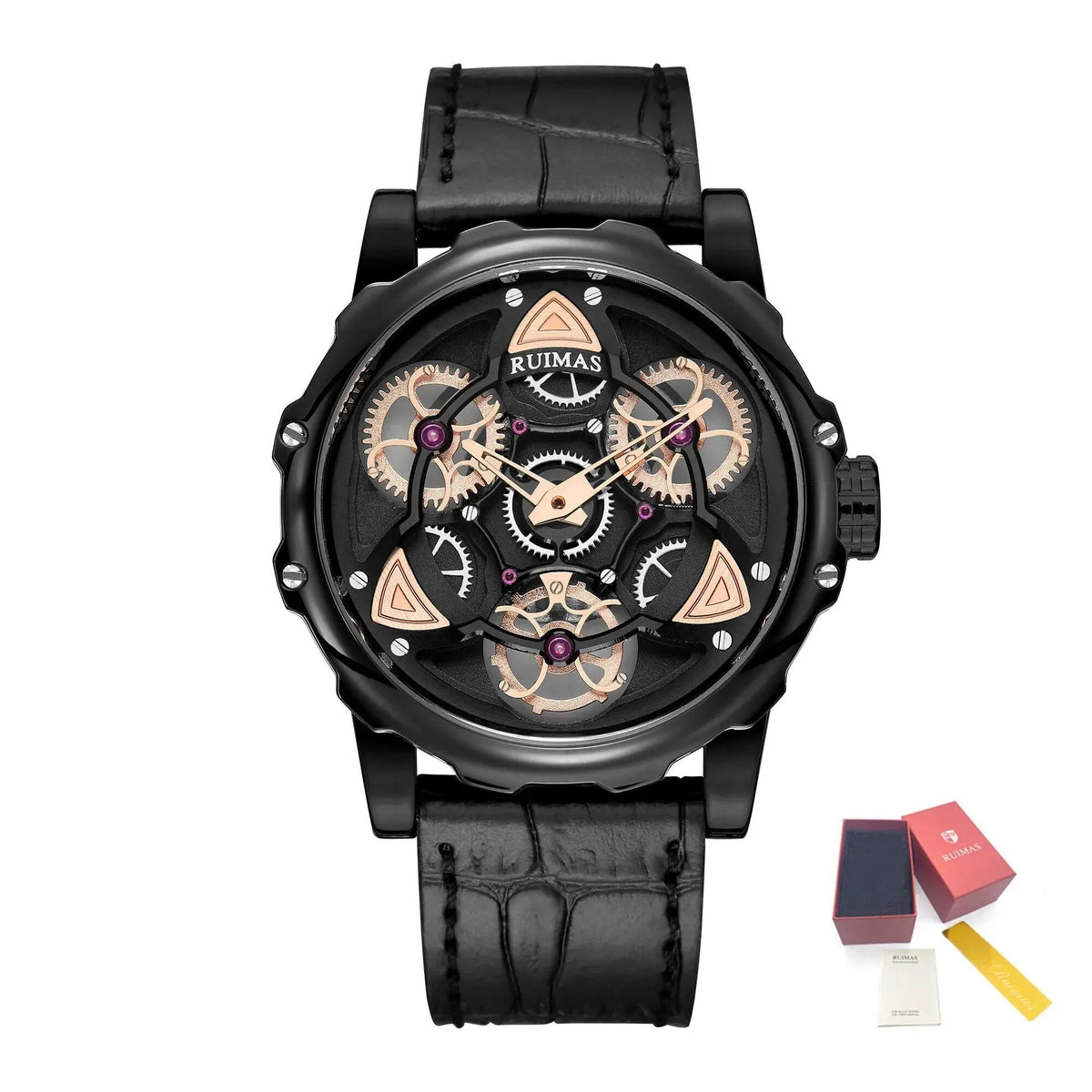 RUIMAS Relogio Masculino Fashion Leather Strap Big Dial Sports Quartz Watches for Men 3ATM Waterproof Casual WristWatch Clock 526 by MEGIR WATCH GROUP