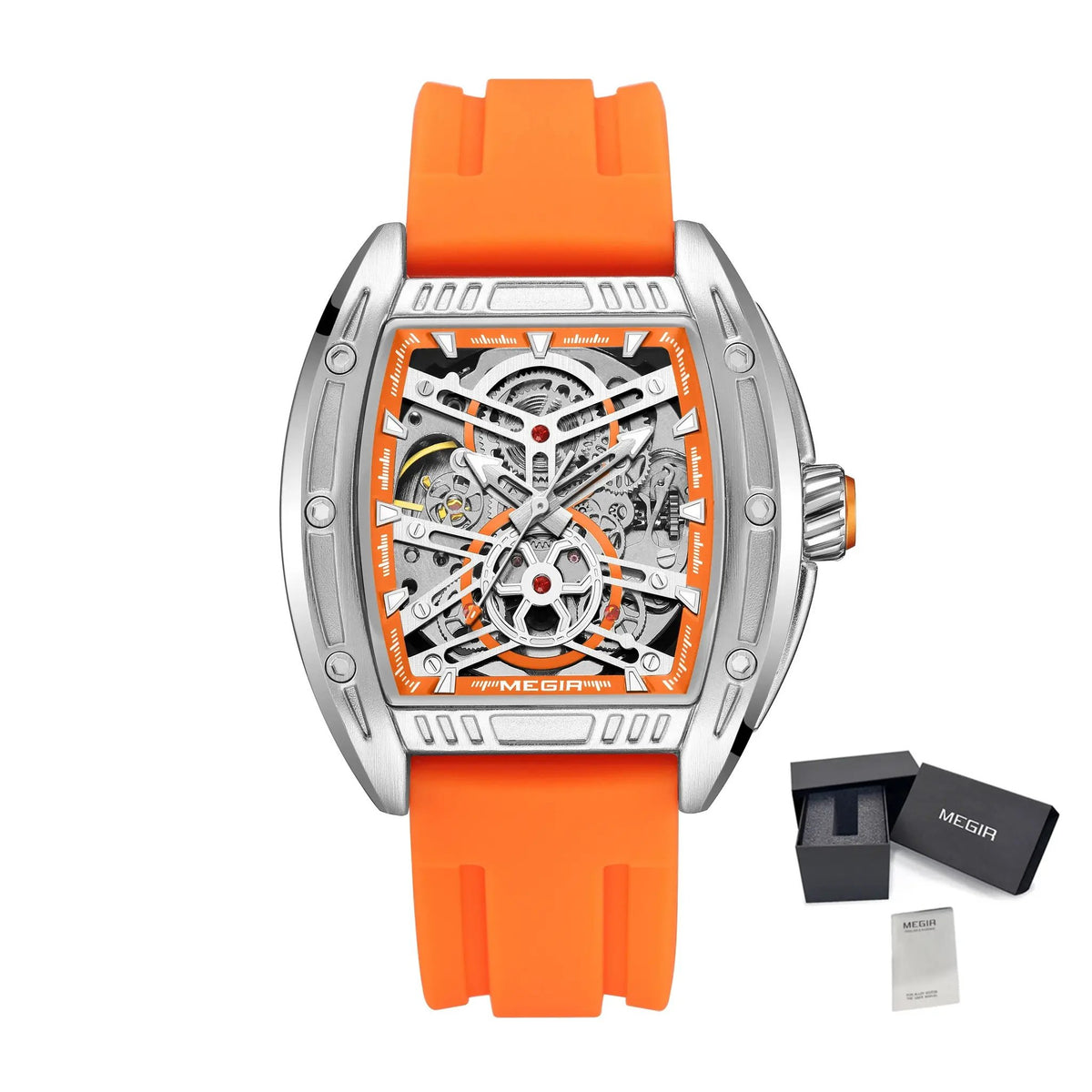 MEGIR Original Luxury Sport Watch for Men Silicone Band Automatic Mechanical Movement WristWatches Luminous Clock Reloj Hombre 8601 by MEGIR WATCH GROUP