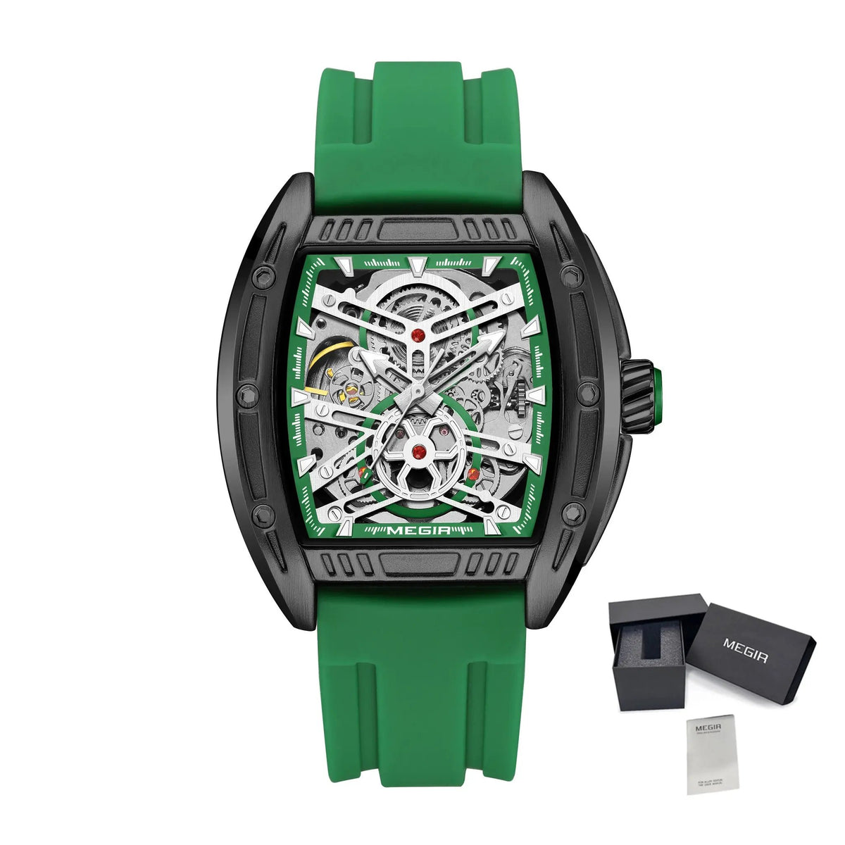 MEGIR Original Luxury Sport Watch for Men Silicone Band Automatic Mechanical Movement WristWatches Luminous Clock Reloj Hombre 8601 by MEGIR WATCH GROUP