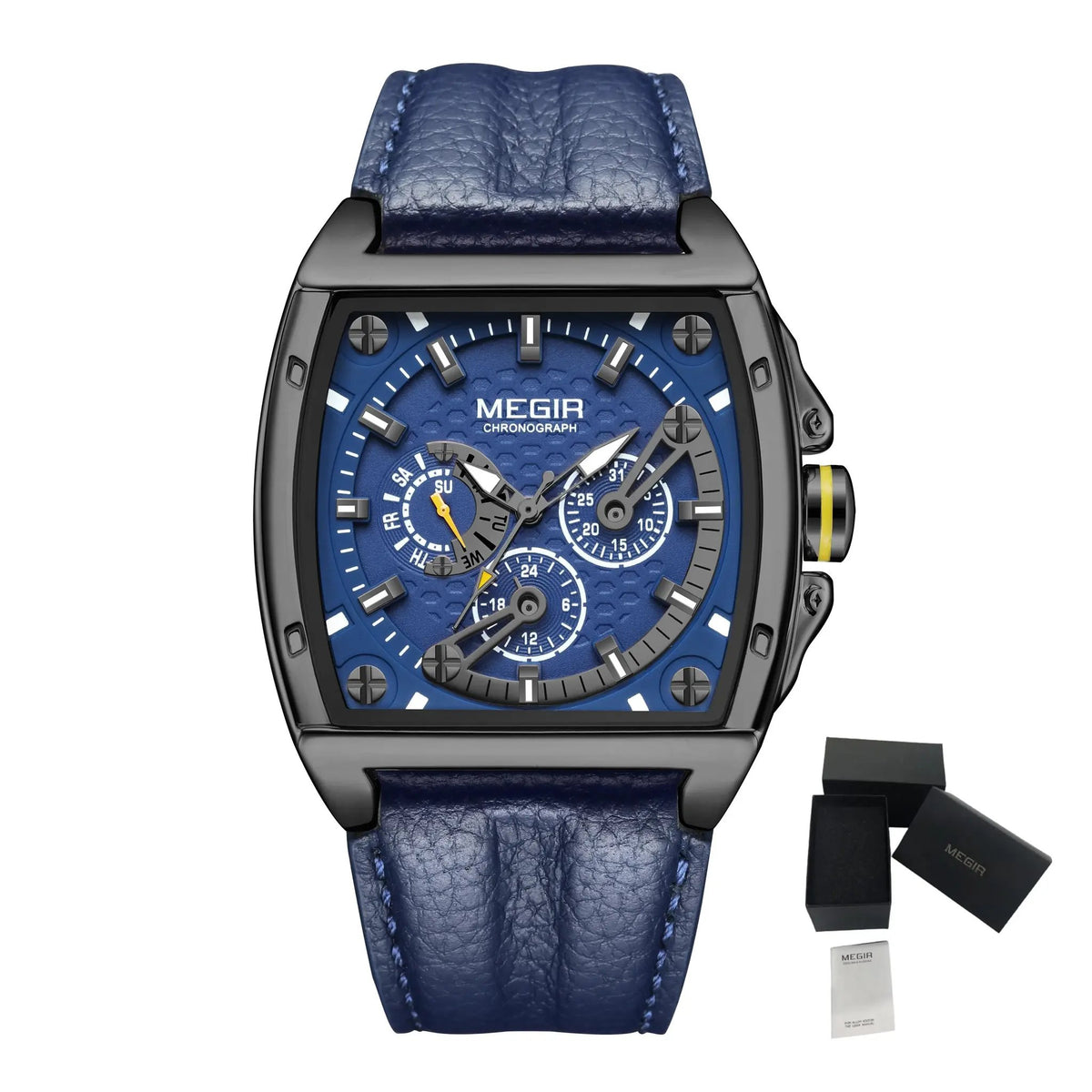 MEGIR Fashion Mens Watches Brand Luxury Waterproof Military WristWatch Leather Sport Quartz Date Weeds Clock Reloj Hombre 2204 by MEGIR WATCH GROUP